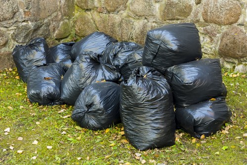 Professional waste management team at work